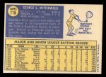 1970 Topps #118 George Mitterwald Back Thumbnail