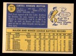 1970 Topps #261 Curt Motton Back Thumbnail