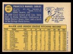 1970 Topps #487 Cisco Carlos Back Thumbnail