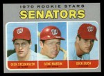 1970 Topps #599 Senators Rookies - Gene Martin / Dick Stelmaszek / Dick Such Front Thumbnail