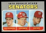 1970 Topps #599 Senators Rookies - Gene Martin / Dick Stelmaszek / Dick Such Front Thumbnail