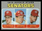1970 Topps #599 Senators Rookies - Gene Martin / Dick Stelmaszek / Dick Such Front Thumbnail