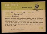 1961 Fleer #168 Bob White Back Thumbnail