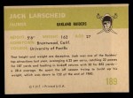 1961 Fleer #189 Jack Larsheid Back Thumbnail