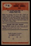 1955 Bowman #4 Dorne Dibble Back Thumbnail