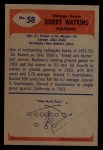 1955 Bowman #58 Bobby Watkins Back Thumbnail
