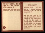 1967 Philadelphia #15 Bob Boyd Back Thumbnail