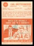 1963 Topps #31 Carl Brettschneider Back Thumbnail