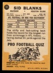 1967 Topps #51 Sid Blanks Back Thumbnail