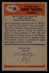 1955 Bowman #58 Bobby Watkins Back Thumbnail