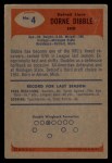 1955 Bowman #4 Dorne Dibble Back Thumbnail