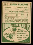 1968 Topps #18 Frank Buncom Back Thumbnail