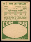 1968 Topps #85 Roy Jefferson Back Thumbnail