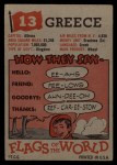 1956 Topps Flags of the World #13 Greece Back Thumbnail