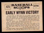 1961 Nu-Card Scoops #471 Early Wynn Back Thumbnail