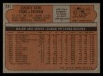 1972 Topps #231 Casey Cox Back Thumbnail