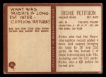 1967 Philadelphia #33 Richie Petitbon Back Thumbnail