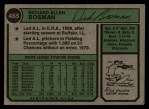 1974 Topps #465 Dick Bosman Back Thumbnail