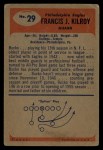 1955 Bowman #29 Francis Kilroy Back Thumbnail