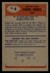 1955 Bowman #4 Dorne Dibble Back Thumbnail