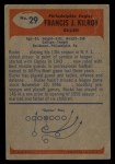 1955 Bowman #29 Francis Kilroy Back Thumbnail