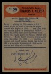 1955 Bowman #29 Francis Kilroy Back Thumbnail
