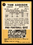 1967 Topps #5 Tom Addison Back Thumbnail