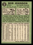 1967 Topps #38 ERR Bob Johnson Back Thumbnail