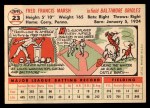 1956 Topps #23 Fred Marsh Back Thumbnail