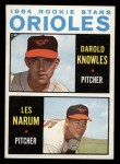 1964 Topps #418 Orioles Rookies - Darold Knowles / Les Narum Front Thumbnail