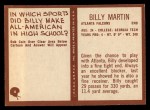 1967 Philadelphia #6 Billy Martin Back Thumbnail