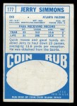 1968 Topps #177 Jerry Simmons Back Thumbnail