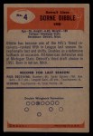 1955 Bowman #4 Dorne Dibble Back Thumbnail