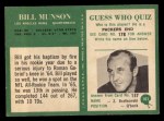 1966 Philadelphia #101 Bill Munson Back Thumbnail