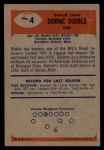 1955 Bowman #4 Dorne Dibble Back Thumbnail