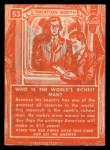 1957 Topps Isolation Booth #53 World's Richest Man Back Thumbnail