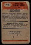 1955 Bowman #4 Dorne Dibble Back Thumbnail