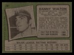 1971 Topps #281 Danny Walton Back Thumbnail