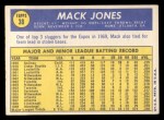 1970 Topps #38 Mack Jones Back Thumbnail