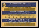 1970 Topps #669 White Sox Rookies - Bart Johnson / Dan Lazar / Mickey Scott Back Thumbnail