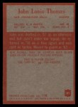 1965 Philadelphia #181 John Thomas Back Thumbnail