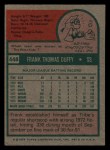 1975 Topps Mini #448 Frank Duffy Back Thumbnail