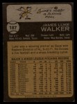 1973 Topps #187 Luke Walker Back Thumbnail
