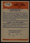 1955 Bowman #4 Dorne Dibble Back Thumbnail