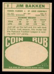 1968 Topps #8 Jim Bakken Back Thumbnail