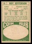 1968 Topps #85 Roy Jefferson Back Thumbnail