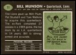 1969 Topps #11 Bill Munson Back Thumbnail