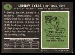 1969 Topps #72 Lenny Lyles Back Thumbnail