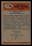 1955 Bowman #58 Bobby Watkins Back Thumbnail