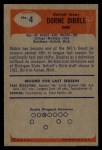1955 Bowman #4 Dorne Dibble Back Thumbnail